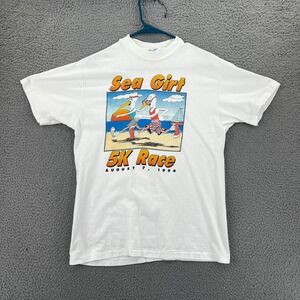 VTG 90s BEST T Shirt Sea Grit 5k Race USA White Single Stitch Adult Medium READ